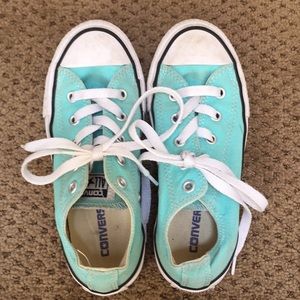 Kids aqua blue converse